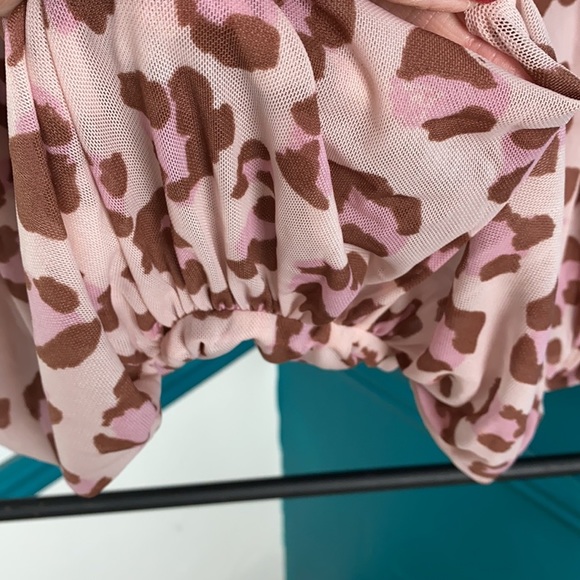 Free People cropped pastel animal print top - Picture 3 of 9